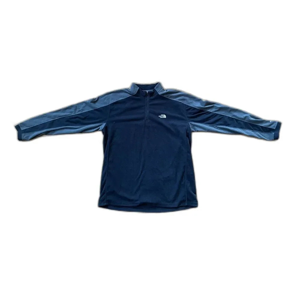 THE NORTH FACE Black Gray 1/4 Zip Up Active Hiking Jacket   Mens Size XL